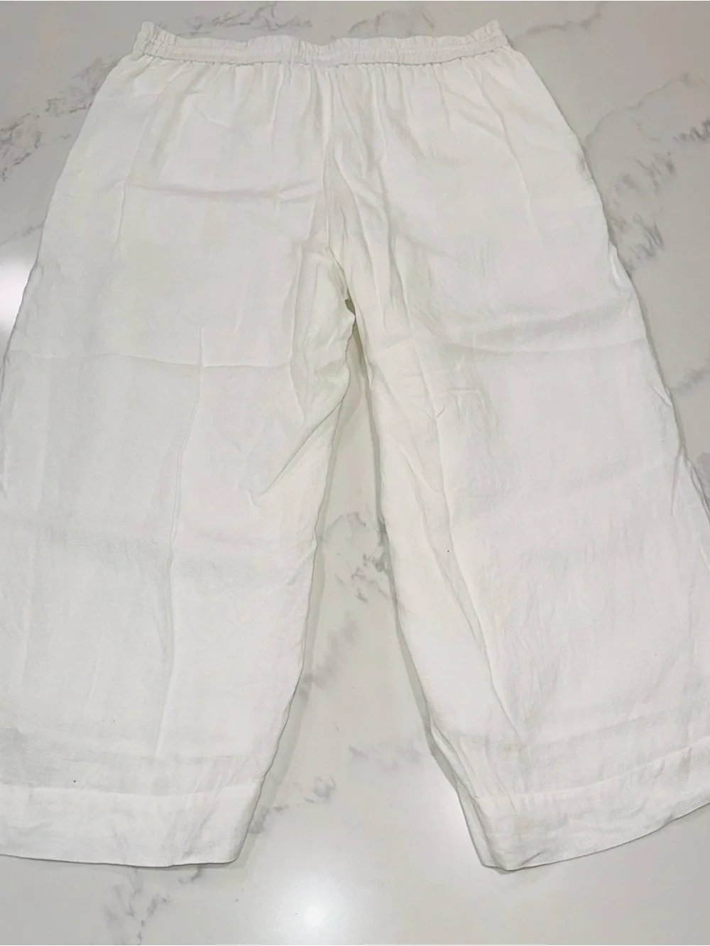 J. CREW SIZE XL~ CRISP WHITE 100% LINEN FULLY LINED PANTS BEACH SUMMER TROUSERS